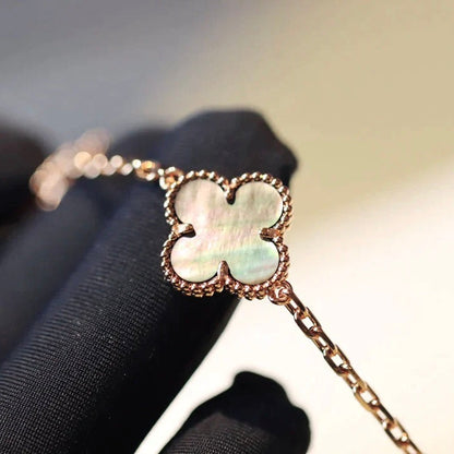 [⭐Sparkve]CLOVER 20 MOTIFS DARK MOP DIAMOND  NECKLACE