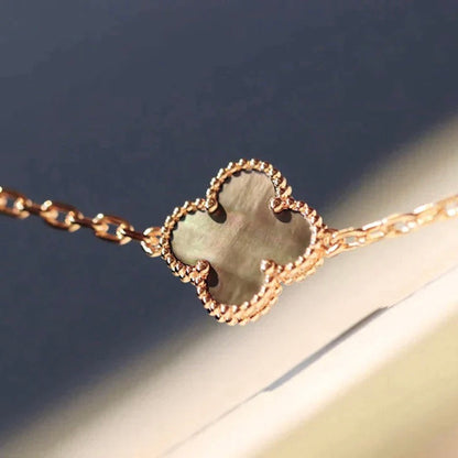 [⭐Sparkve]CLOVER 20 MOTIFS DARK MOP DIAMOND  NECKLACE