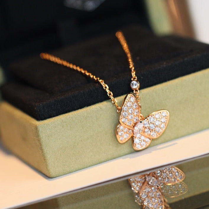 [⭐Sparkve]BUTTERFLY DIAMOND NECKLACE