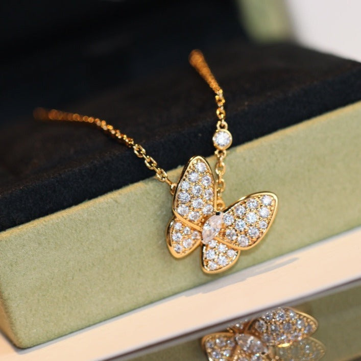 [⭐Sparkve]BUTTERFLY DIAMOND NECKLACE