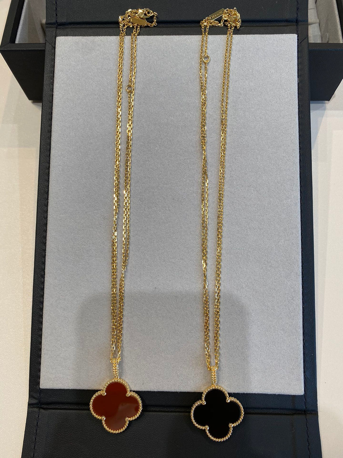 [⭐Sparkve]CLOVER 25MM NECKLACE GOLD CARNELIAN
