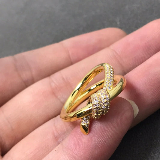 [⭐Sparkve Jewels]KNOT RING DOUBLE ROW DIAMOND