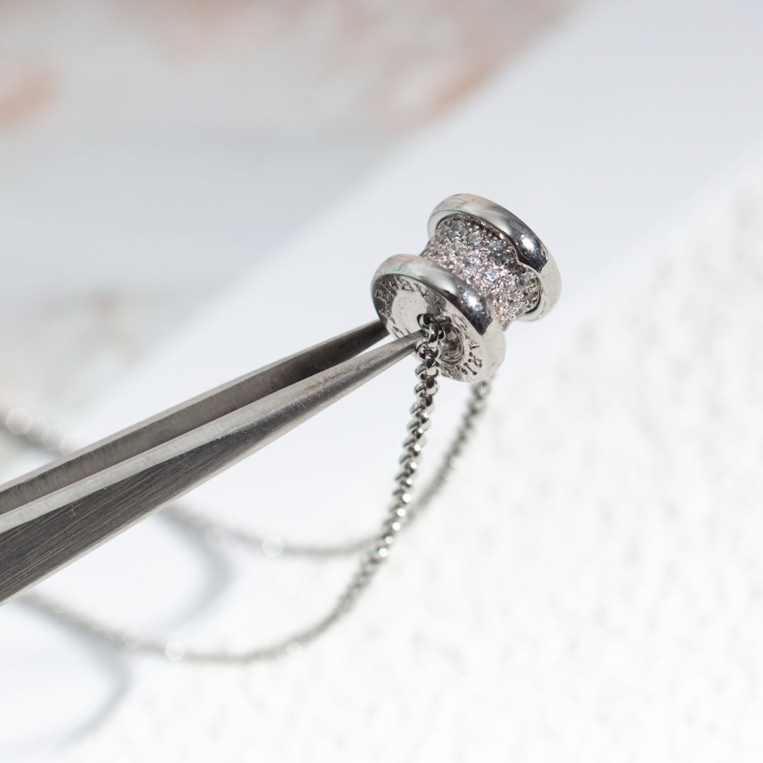 [⭐Sparkve]ZERO 1 SILVER DIAMOND NECKLACE