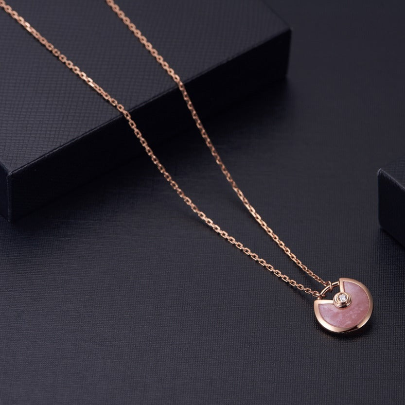 [⭐Sparkve]AMULETTE ROSE GOLD PINK MOP NECKLACE