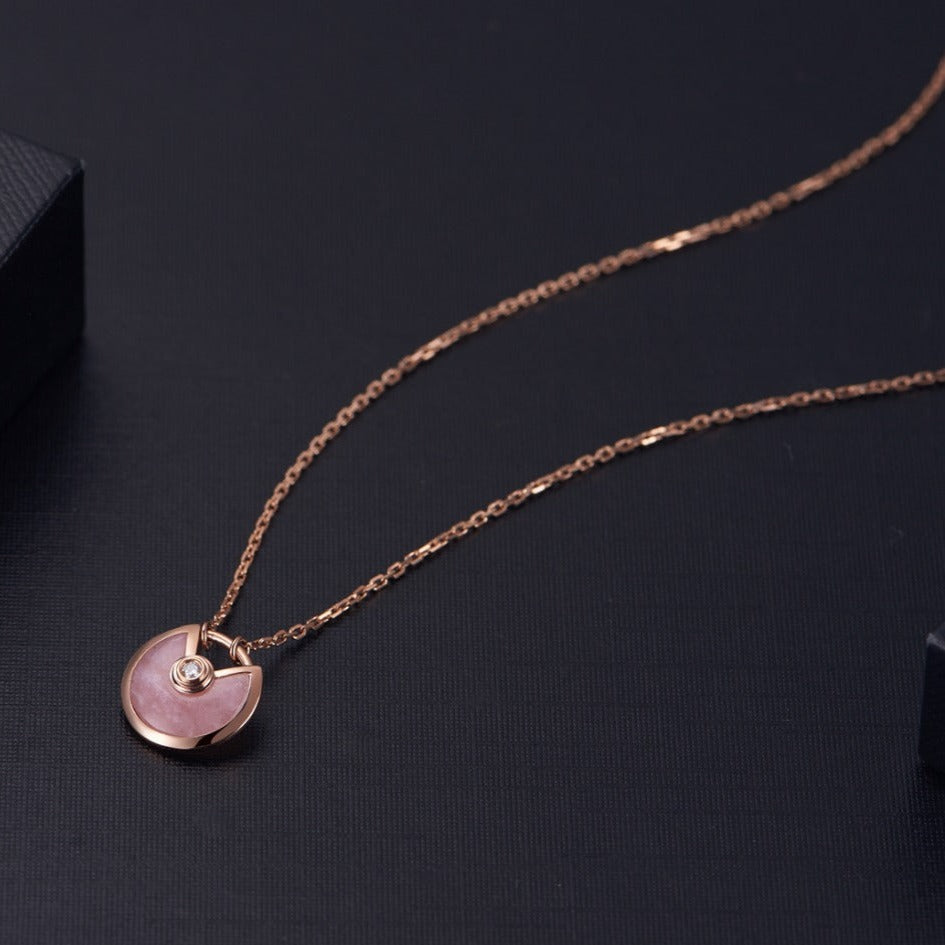 [⭐Sparkve]AMULETTE ROSE GOLD PINK MOP NECKLACE