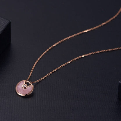 [⭐Sparkve]AMULETTE ROSE GOLD PINK MOP NECKLACE