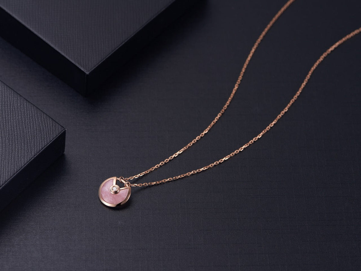[⭐Sparkve]AMULETTE ROSE GOLD PINK MOP NECKLACE