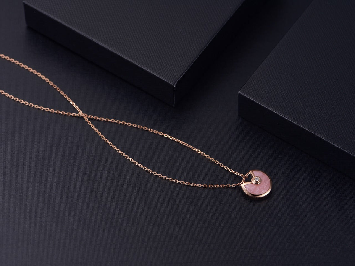 [⭐Sparkve]AMULETTE ROSE GOLD PINK MOP NECKLACE