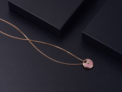 [⭐Sparkve]AMULETTE ROSE GOLD PINK MOP NECKLACE