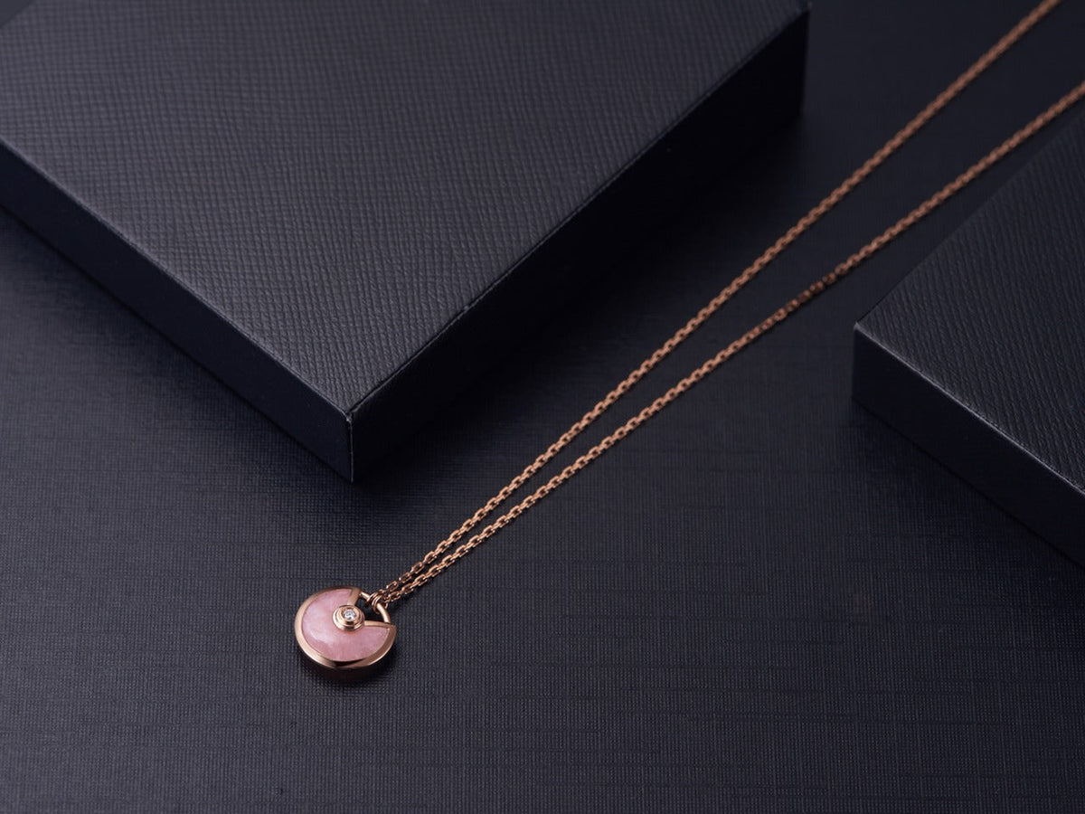 [⭐Sparkve]AMULETTE ROSE GOLD PINK MOP NECKLACE