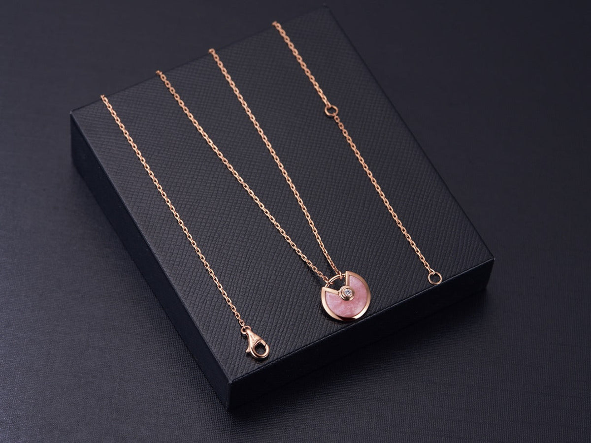 [⭐Sparkve]AMULETTE ROSE GOLD PINK MOP NECKLACE