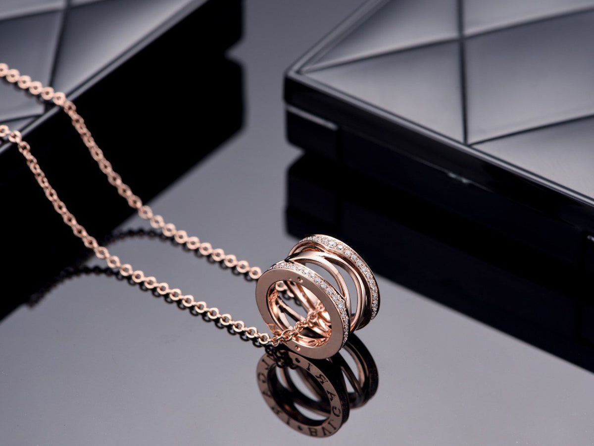 [⭐Sparkve]ZERO 1 PINK GOLD DIAMOND OPEN NECKLACE