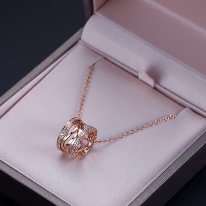 [⭐Sparkve]ZERO 1 PINK GOLD DIAMOND OPEN NECKLACE