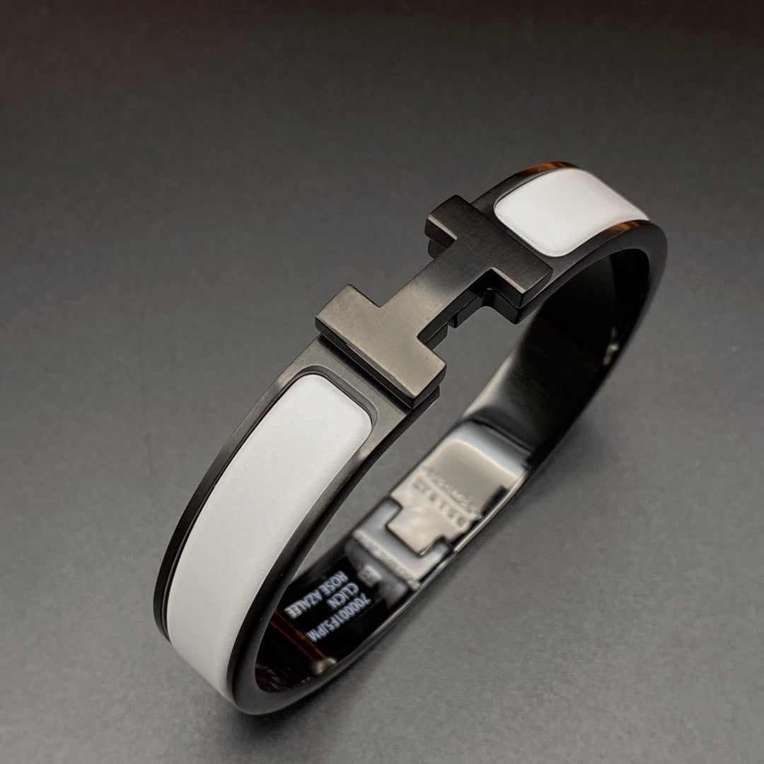 [⭐Sparkve]H BRACELET 12MM BLACK WHITE CERAMIC