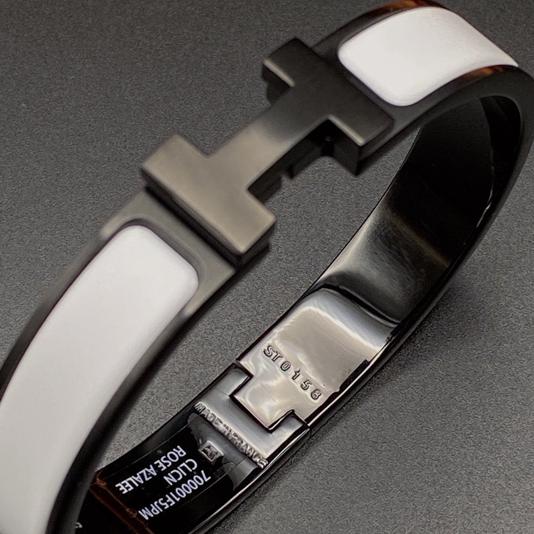 [⭐Sparkve]H BRACELET 12MM BLACK WHITE CERAMIC