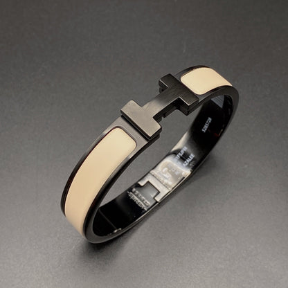[⭐Sparkve]H BRACELET 12MM BLACK BEIGE CERAMIC