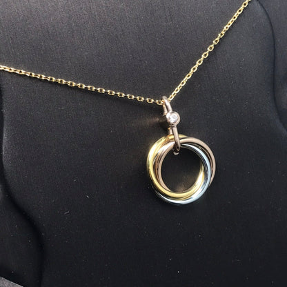 [⭐Sparkve]TRINITY SILVER GOLD PINK GOLD NECKLACE