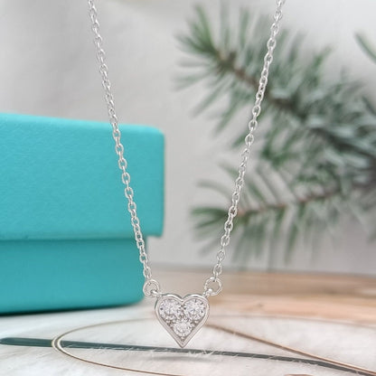 [⭐Sparkve Jewels]HEART 3 DIAMONDS PEDANT NECKLACE