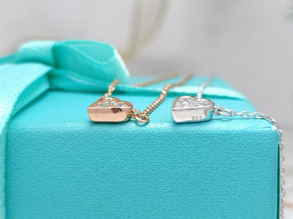 [⭐Sparkve Jewels]HEART 3 DIAMONDS PEDANT NECKLACE