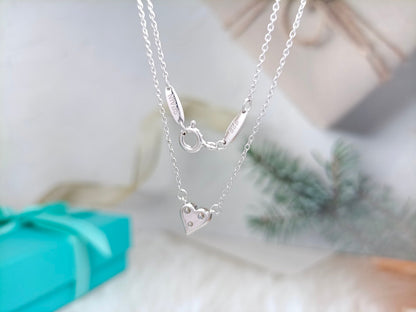 [⭐Sparkve Jewels]HEART 3 DIAMONDS PEDANT NECKLACE