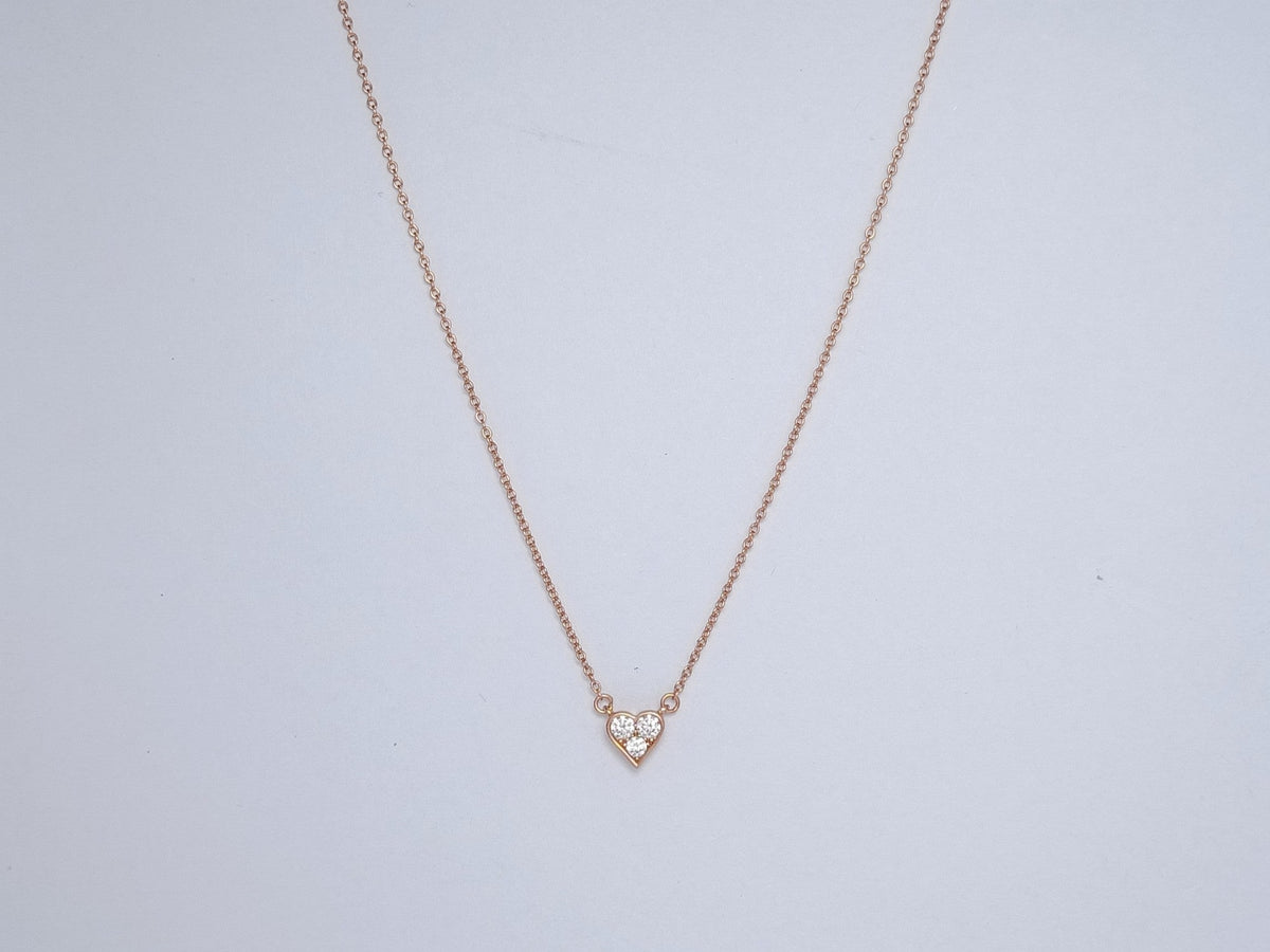 [⭐Sparkve Jewels]HEART 3 DIAMONDS PEDANT NECKLACE