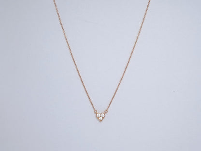 [⭐Sparkve Jewels]HEART 3 DIAMONDS PEDANT NECKLACE