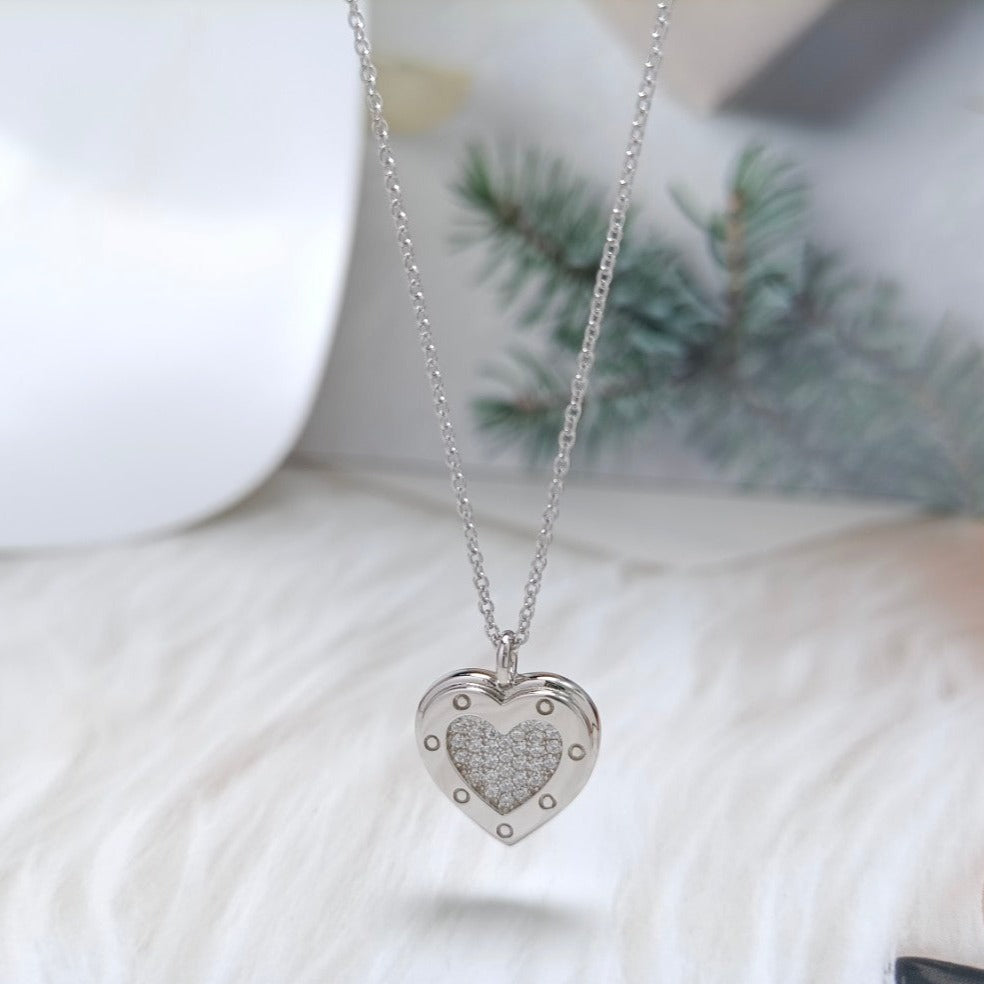 [⭐Sparkve Jewels]HEART DIAMONDS PEDANT NECKLACE