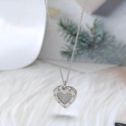 [⭐Sparkve Jewels]HEART DIAMONDS PEDANT NECKLACE