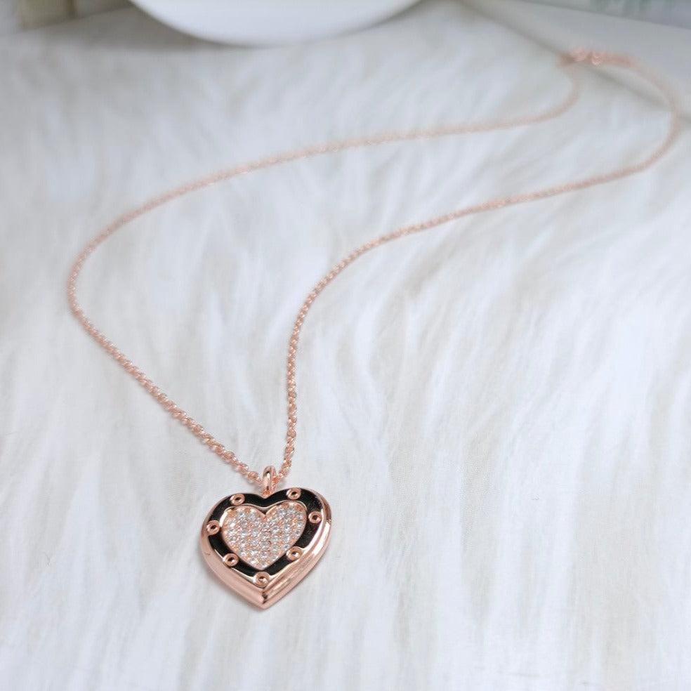 [⭐Sparkve Jewels]HEART DIAMONDS PEDANT NECKLACE