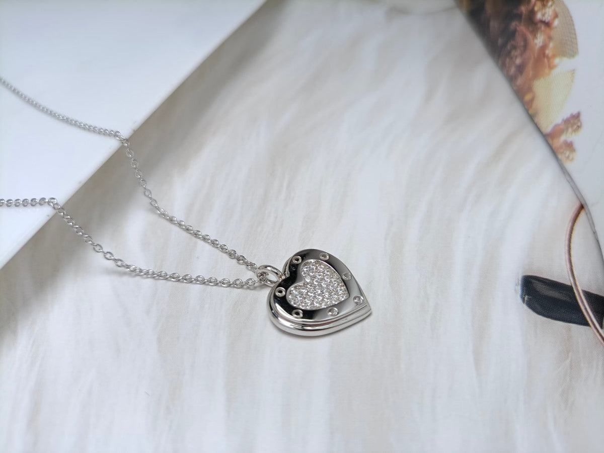 [⭐Sparkve Jewels]HEART DIAMONDS PEDANT NECKLACE