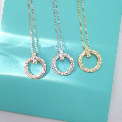 [⭐Sparkve Jewels]T WIRE PEDANT DIAMOND NECKLACE