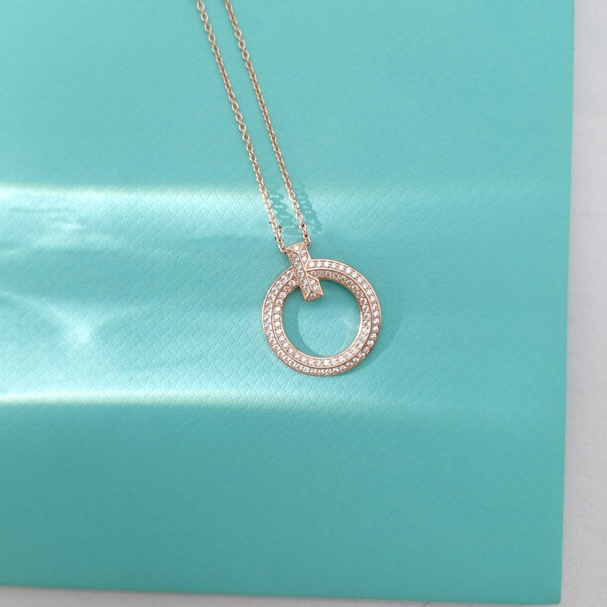 [⭐Sparkve Jewels]T WIRE PEDANT DIAMOND NECKLACE
