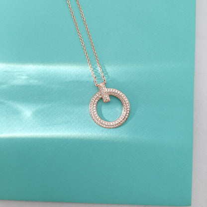 [⭐Sparkve Jewels]T WIRE PEDANT DIAMOND NECKLACE