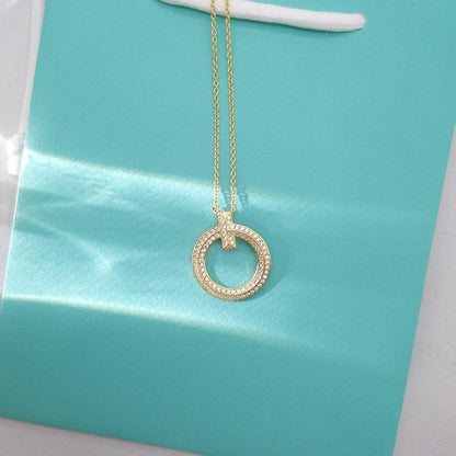 [⭐Sparkve Jewels]T WIRE PEDANT DIAMOND NECKLACE