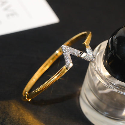 [⭐Sparkve]VOLTE UPSITE DOWN GOLD DIAMOND BRACELET