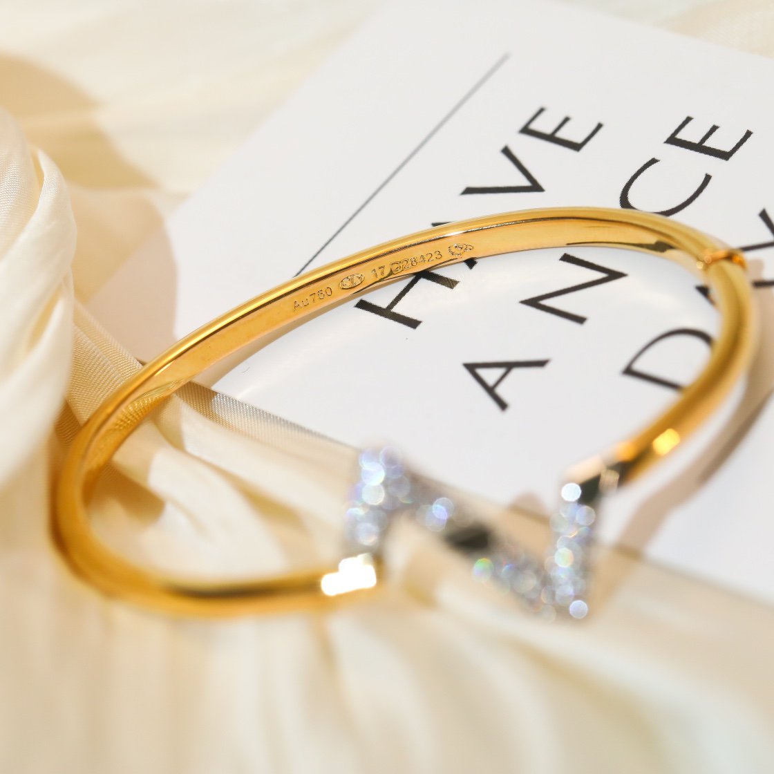 [⭐Sparkve]VOLTE UPSITE DOWN GOLD DIAMOND BRACELET