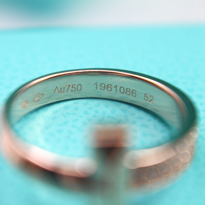 [⭐Sparkve Jewels]T1 NARROW DIAMOND PINK GOLD RING