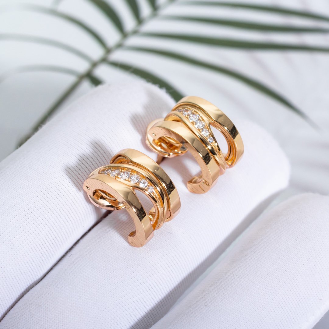 [⭐Sparkve]ZERO 1 PINK GOLD DIAMONDS EARRINGS