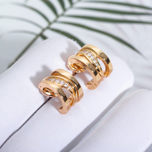 [⭐Sparkve]ZERO 1 PINK GOLD DIAMONDS EARRINGS