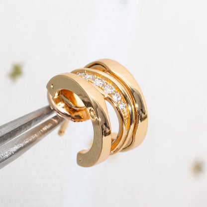 [⭐Sparkve]ZERO 1 PINK GOLD DIAMONDS EARRINGS