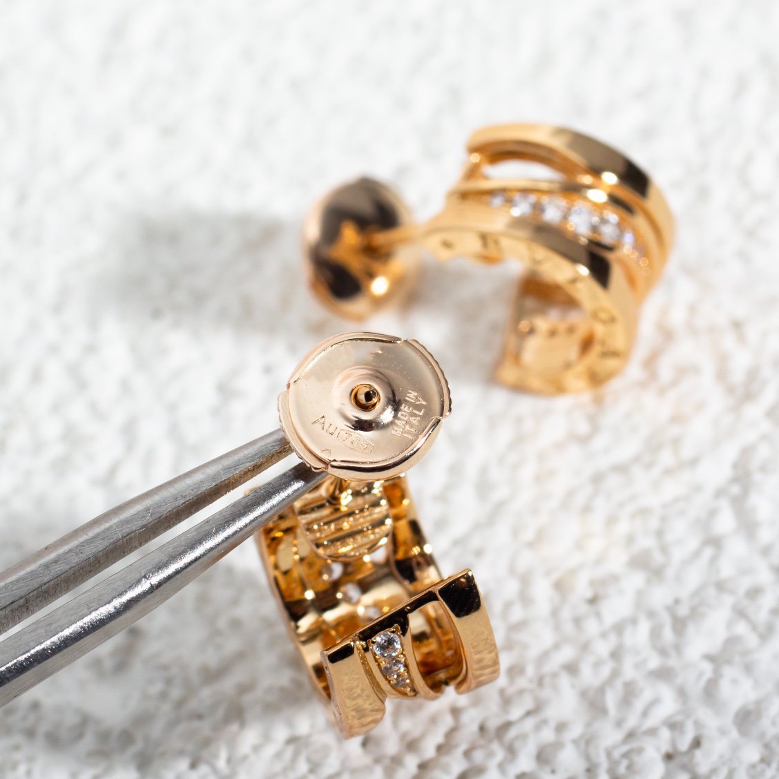 [⭐Sparkve]ZERO 1 PINK GOLD DIAMONDS EARRINGS