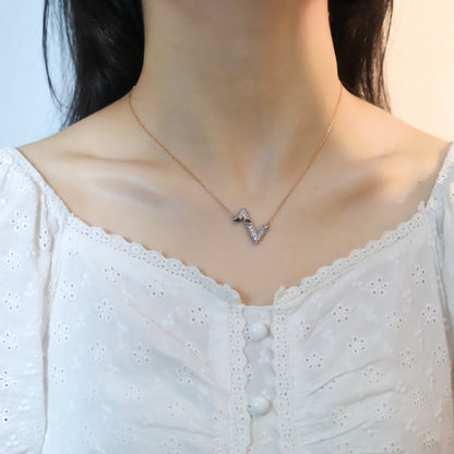[⭐Sparkve]VOLT SILVER DIAMOND PEDANT NECKLACE