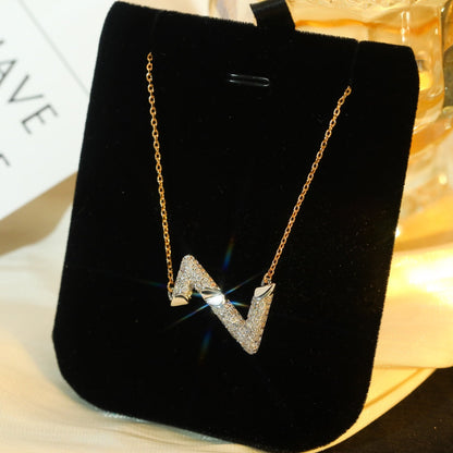 [⭐Sparkve]VOLT SILVER DIAMOND PEDANT NECKLACE
