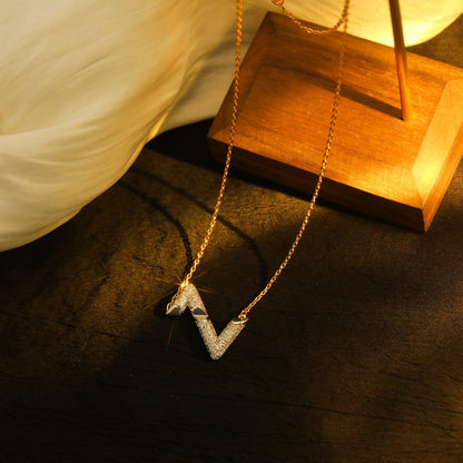 [⭐Sparkve]VOLT SILVER DIAMOND PEDANT NECKLACE