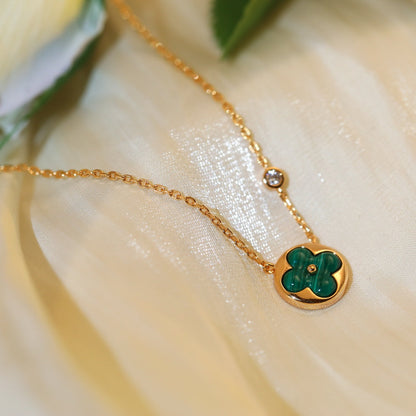 [⭐Sparkve]SUN PEDANT PINK GOLD 1 DIAMOND NECKLACE