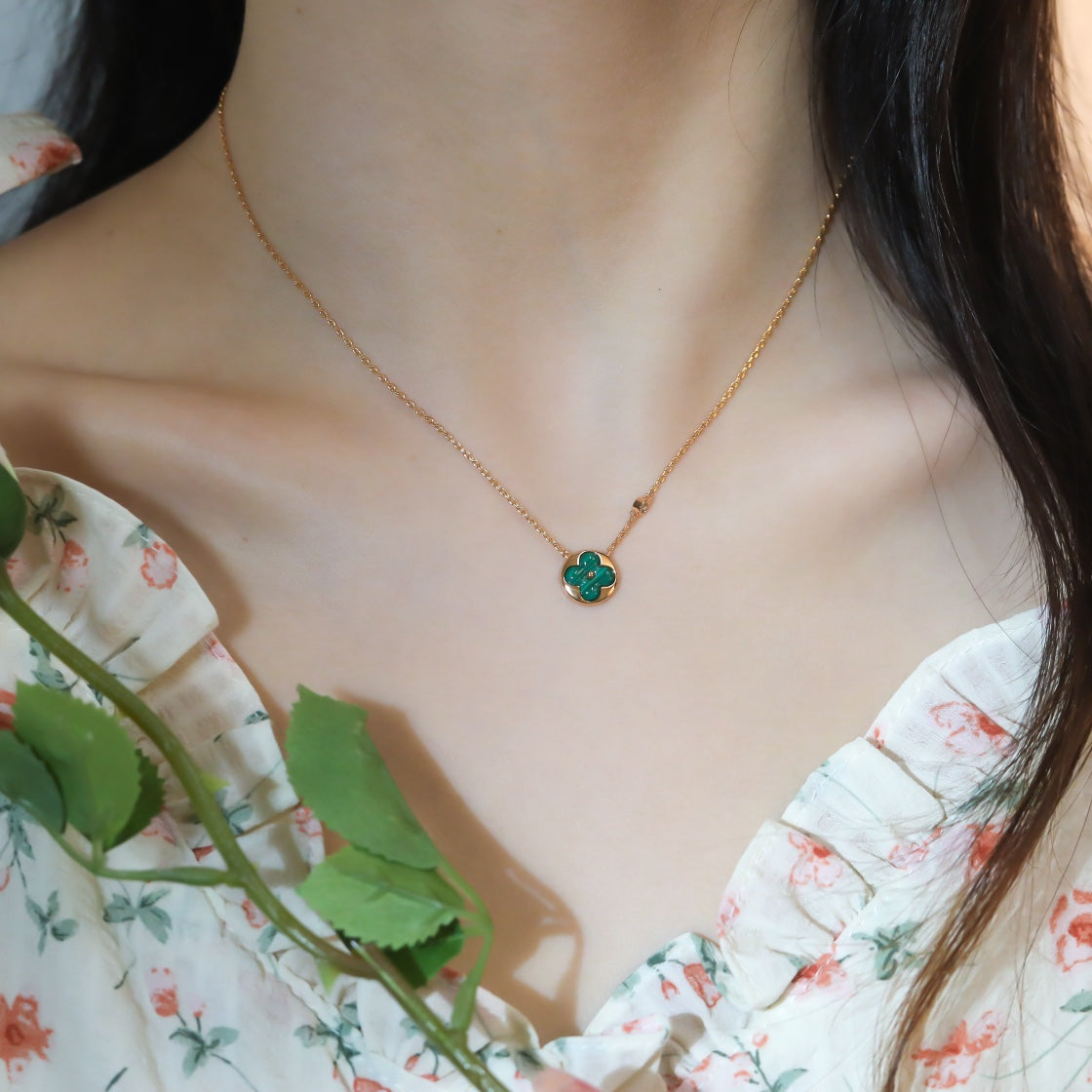 [⭐Sparkve]SUN PEDANT PINK GOLD 1 DIAMOND NECKLACE