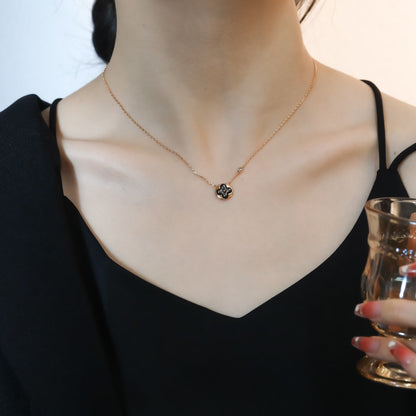 [⭐Sparkve]SUN PEDANT PINK GOLD 1 DIAMOND NECKLACE