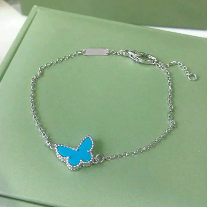 [⭐Sparkve]BUTTERFLY TURQUOISE BUTTERFLY BRACELET SILVER