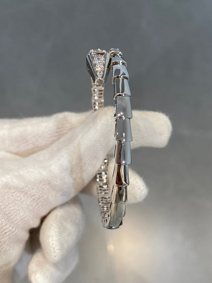 [⭐Sparkve]SERPENTI BRACELET DIAMONDS SILVER