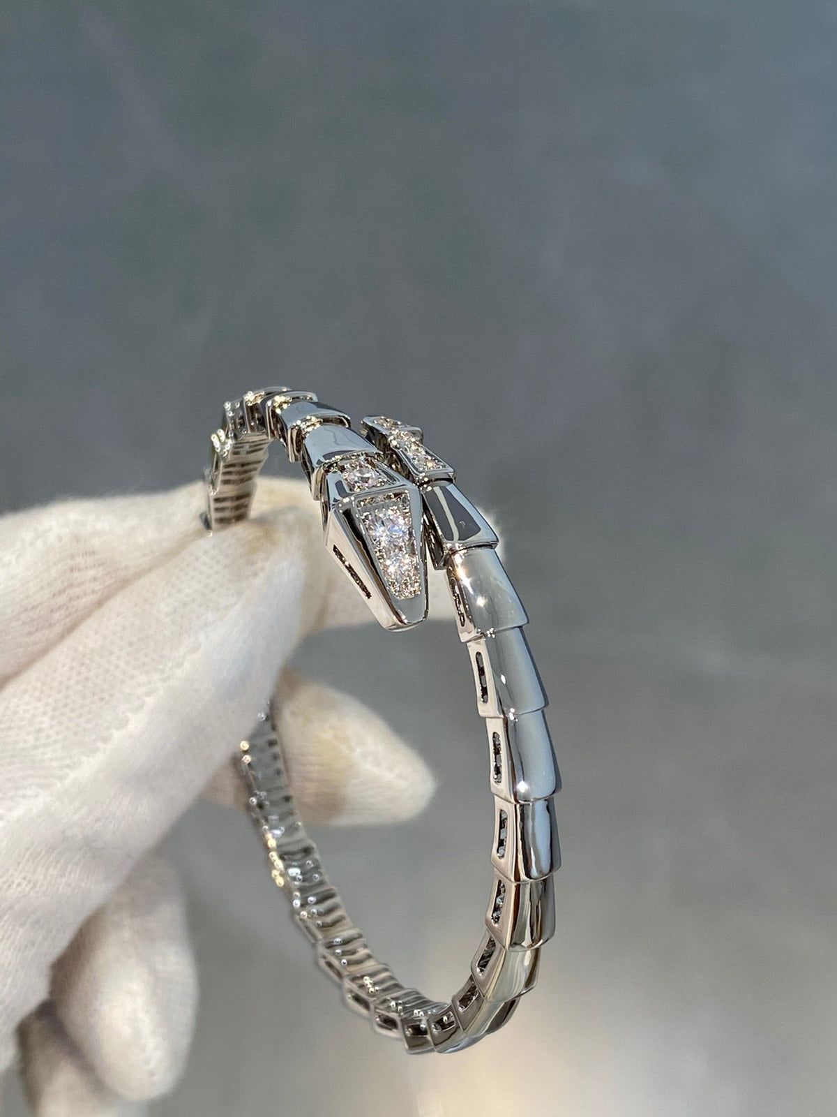 [⭐Sparkve]SERPENTI BRACELET DIAMONDS SILVER